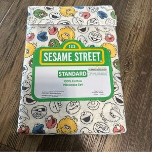 Sesame Street PILLOWCASE cotton standard  set NEW Elmo Cookie Monster grouch